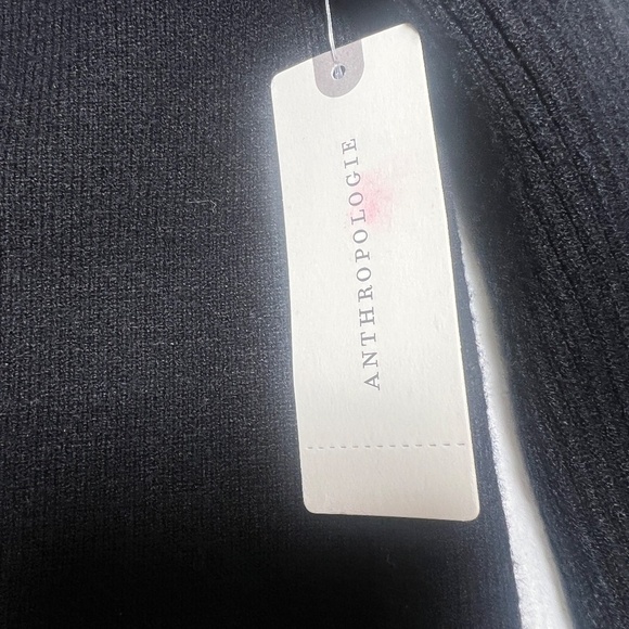Anthropologie Elise Black Off The Shoulder Ribbed Thick Knit Tunic Sweater - Picture 4 of 8